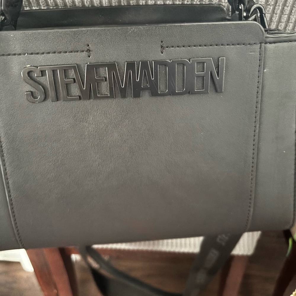 Steve Madden Black Structured Top-Handle Satchel - Picture 8 of 12